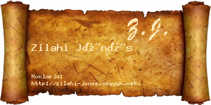 Zilahi Jónás névjegykártya