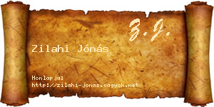 Zilahi Jónás névjegykártya
